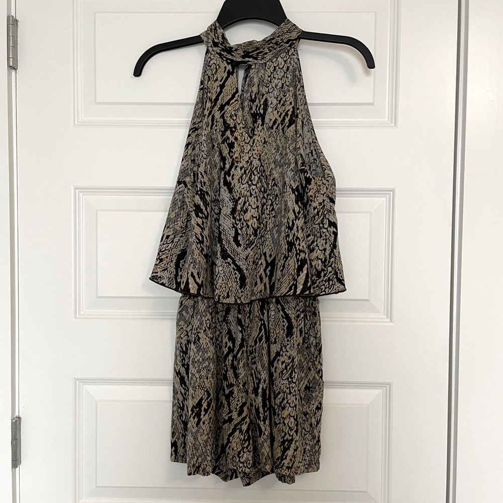 Tyche Snakeskin Halter Romper